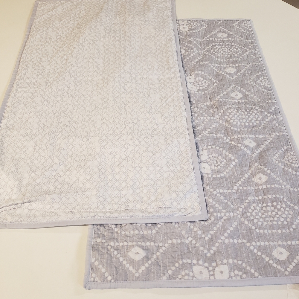 Pair of The Big One gray and white king size pillow cases size 20in x 36in